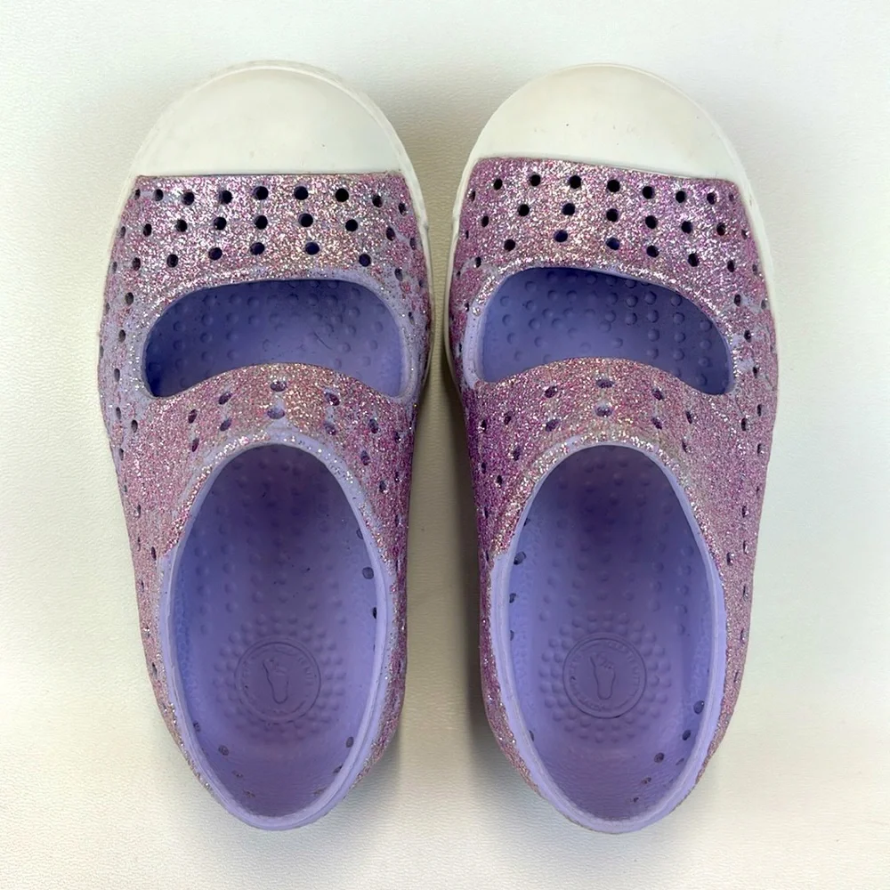 NATIVE Juniper Bling Purple Slip on Shoes Size C6